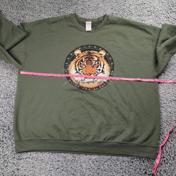 San Diego Zoo Wild Animal Park Sweater Adult 3XL XXXL Green Souvenir Pullover - Picture 3 of 6